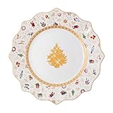 nostalgische Festtafel: Der liebevoll gestaltete Servierteller mit geschwungenem Tellerrand sowie verspielten Streumotiven weckt Kindheitserinnerungen und versprüht nostalgischen Charme