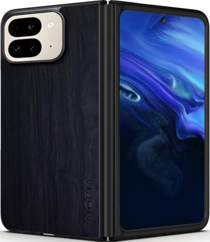 Aioria スマホケース Google Pixel 10 Pro Fold 5G 互換性ありウッドパターン スタイリッシュで丈夫な携帯電話ケース あふれる 木目柄 保護 (Black, For Pixel 10 Pro Fold)