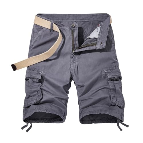 Short cargo homme baggy élastique en coton léger pour le sport et la randonnée d'été
