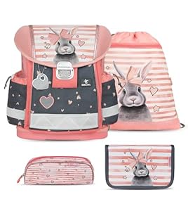 Belmil Classy Schulranzen Set 4 - teilig (403-13/AG/S) (Little Bunnies)