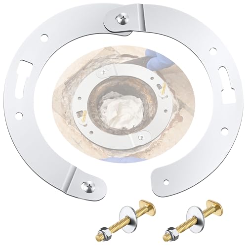 Ceoighe 2 Piece Toilet Flange Repair Kit, Toilet Flange Repair Ring with 1/4' x 2-1/4' Closet Bolts...