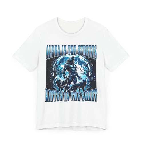 T-shirt meme loup-garou ironique humour cringe pour look streetwear unisexe