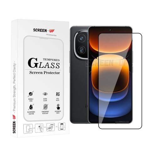 Image of ScreenUp Tempered Glass For vivo iQOO 12 - Ultra Clear, 9H Scratch Resistant, Full Coverage, Easy Install Screen Protector