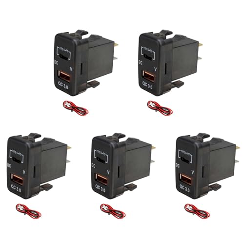 Cargador RáPido para Coche QC3.0 USB Dual con VoltíMetro para Prado 5 Unidades