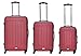 Produktbild Packenger Kofferset - Travelstar - 3-teilig (M, L & XL), Rot, 4 Rollen, Koffer mit Zahlenschloss, Hartschalenkoffer (ABS) robuster Trolley Reisekoffer