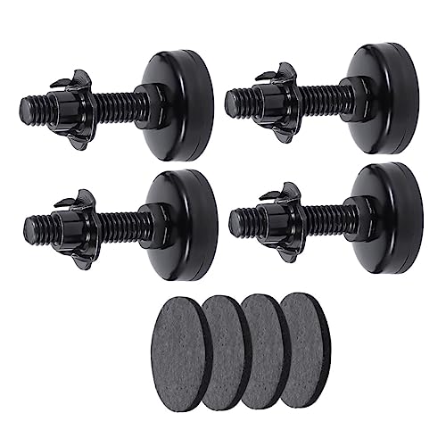 Angoily 4 Piezas Niveladores De Muebles De Exterior Protectores Ajustadores Revestimientos Estera Pegatinas Castor Elevar Impermeable Patas para Muebles Acero Al Carbono y Plástico Black