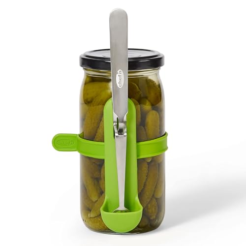 Chef’n FridgeFork Pro Squeeze n’ Hold Condiment Fork – 2-in-1 Fork and Tongs with Integrated Storage Caddy – Mess-Free Tool for Pickles, Olives, and More – Ideal for Charcuterie and Snacking by Chef'n - Used condition - US$12.33