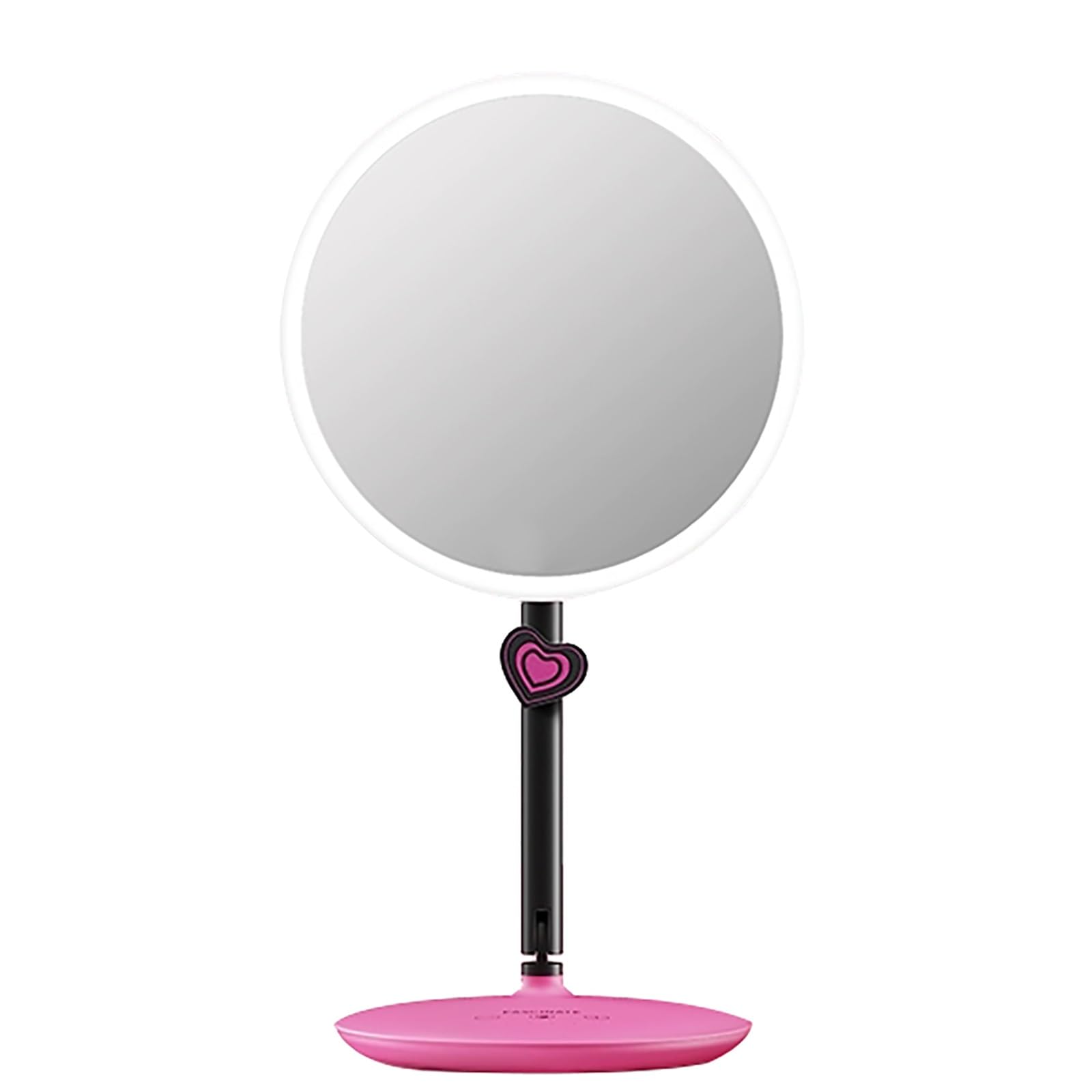 Składane Lustro do Makijażu LED z 3-Kolorowym światłem, Sterowaniem Dotykowym, ładowalne Lusterko Kosmetyczne do Użytku na Biurku lub w Podróży(Rose Pink)