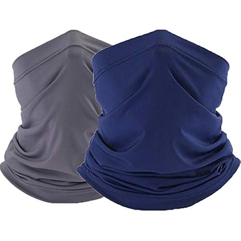 zeabon Summer Neck Gaiter - Face Scarf Face Mask Cover for Cycling Outdoor Sports Headwear (Gray+Dark Blue) Cover