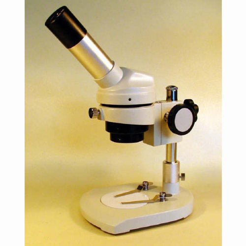 Image of AmScope K104-YY Elementary Stereo /Dissecting Microscope, 10x and 16x Widefield Eyepiece, 20x-32x Magnification, Reversible Black /White Stage Plate, Heavy-Duty Frame