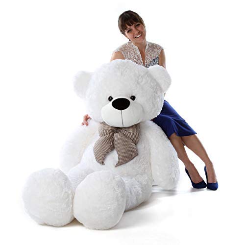 Image of JAI SHREE White Soft Plush 7 Feet Teddy Bear for Kids & Girls | Cute Hugable Stuffed Toy with Bow for Birthday, Anniversary & Valentine's Dayt (White, 7 Feet /84inch)