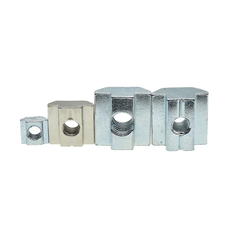 Mechanical Equipment Fasteners,Rectangular Nuts,M3 M4 M5 M6 M8 M10 T Block Square Nuts T-Track Sliding Hammer Nut for Fastener Aluminum Profile 2020 3030 4040 4545-4040-M5-20PCS (Size : 4545-M10-20PC