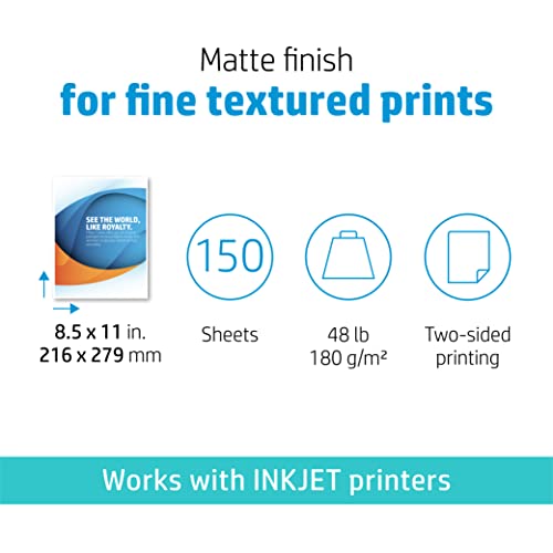 HP Professional Business Paper, Matte, 8.5x11 in, 48 lb, 150 sheets, works with inkjet printers (CH016A) - image 3