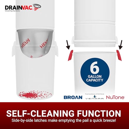 Drainvac Broan-nutone 650 Air watts Residential Central Vacuum System Premium Electric Tool Set for Cleaning Floors - Anti-Vibration, Powerful Suction by Drainvac - Image 4