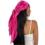 Mulberry Park Silks 100% Mulberry Silk Head Scarf Large 36' - 19 Momme Women's Hair Wrap for Sleeping, Reduce Frizz & Damage, Natural Soft Silk, Wear Day & Night, OEKO-TEX Certified - Magenta