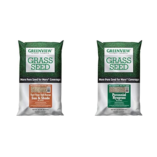 Greenview Fairway Formula Grass Seed Turf Type Tall Fescue Sun & Shade Blend - 20 Lbs. & Greenview Fairway Formula Grass Seed Perennial Ryegrass Blend - 20 Lb Bag #TOP10