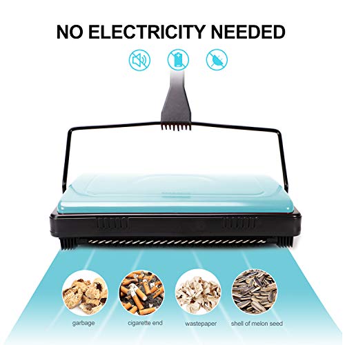 Image of Yocada Carpet Sweeper Cleaner Manual Household Sweeper Lightweight Blue