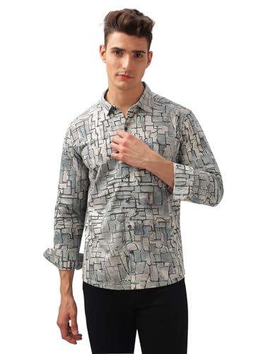 Image of BULLMER Trendy Regular Fit Striped Causal Full Sleeve Shirt for Men.