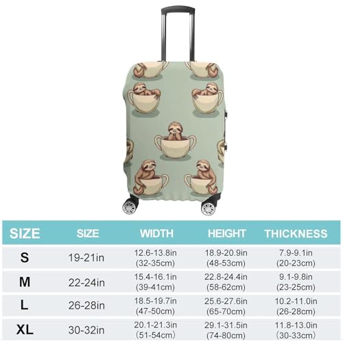 Cute Sloth Coffee Luggage Cover Suitcase Cover Protector Anti-scratch Travel Suitcase Wrap for Unisex XL2