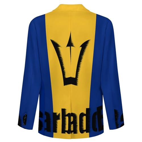 Barbados Flag Barbadian Classic Suits Blazer for Men Business Tuxedo Jacket Sport Coat Two Buttons4