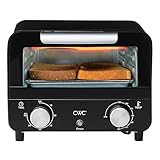 COOK WITH COLOR Mini Toaster Oven: 600W Power, Precision Timer, Auto Shutoff, and Culinary Delights Up To 450 Degrees, Black