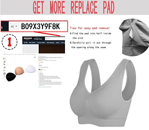 Kinyaoyao 3 Pack Women's Ultimate Comfy Medium Support Seamless Wireless Sports Bra With Removable Pads (3X-Large, Style-Kyy-011) #TOP3