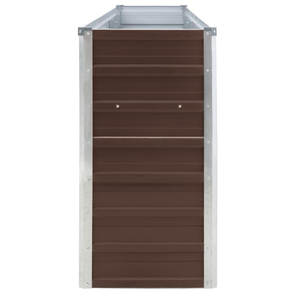 vidaXL Hochbeet Gartenbeet Pflanzbeet Frühbeet Pflanzkübel Pflanzkasten Blumenkübel Gemüsebeet Blumenkasten 320x40x77cm Verzinkter Stahl Braun