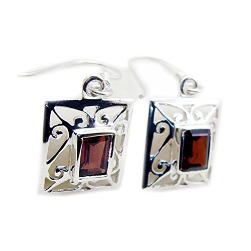 Boucles d'oreilles grenat pour femmes bijoux carrés faits main