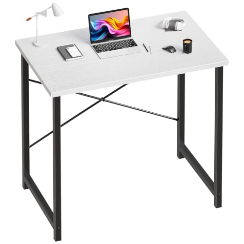 Image of OLIXIS 32-Inch Small Computer Desk for Home Office, Morden White