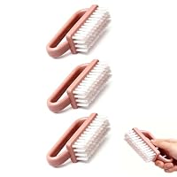 Xynovate 3 Pcs Handbürste, Kunststoff Nagelbürste mit Griff, Handwaschbürste für Reinigung von Hand Nagel, Staubbürste, Pediküre, Ideal für Bad, Werkstatt(Pink)