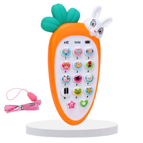 Image of FunBlast Cartoon Musical Mobile Phone for Kids, Mobile with Light & Sound Toys for Babies | Educational Toys for Kids 3+ Years /Boys /Girls-1 Unit (Radish-Orange)