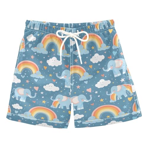 Elephants Rainbow Boys Swim Trunks Toddler Shorts Swimwear Boardshorts
