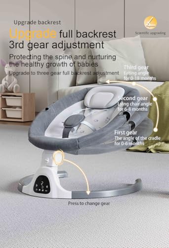 GLOKID Sdraietta Neonati Elettrica，Elettrica Altalena，2in1 Sdraietta dondolo per neonato da 0 fino a 15kg，Cintura di sicurezza a 5 punti，Elettrico per Neonati con telecomando e Bluetooth (YLYPINK)