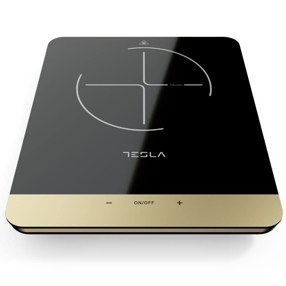 Tesla Przenośna płyta indukcyjna IC401B - 2000W, 8 poziomów mocy i temperatury, czujniki dotykowe, cyfrowy wyświetlacz LED, blokada bezpieczeństwa, ochrona przed przegrzaniem (kolor Czarny)