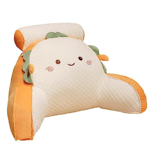 Oreiller de lecture avec accoudoirs, coussin de chevet avec oreiller cervical amovible, oreillers de soutien de taille 2 en 1, coussin de dossier de canapé, oreiller de lecture ergonomique et moelleux