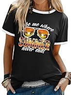 Material: 95% Cotton and 5% Spandex. Soft and comfrtable. Size: S-2XL. Features: Round Neck, Short Sleeve, Take Me Where Summer Never Ends Letter Print, Graphic Print, Regular Fit, Casual Style. Occasion: Suit for Casual, Work, Shopping, Sports, Beac...