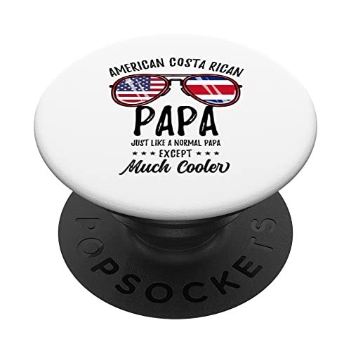 American Costa Rican Papa Costa Rican Fathers Day PopSockets Swappable PopGrip, Black