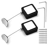 I3C 1.5M/4.9Ft Retractable Remote Control Cable Tether Lock-2 Pack, Remote Leash with Screws, Remote Control Anti-Lost Rope for TV, DVD