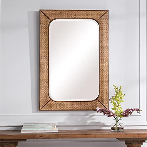 Uttermost Tahiti Warm Maple Satin 28" X 42" Wall Mirror #TOP4