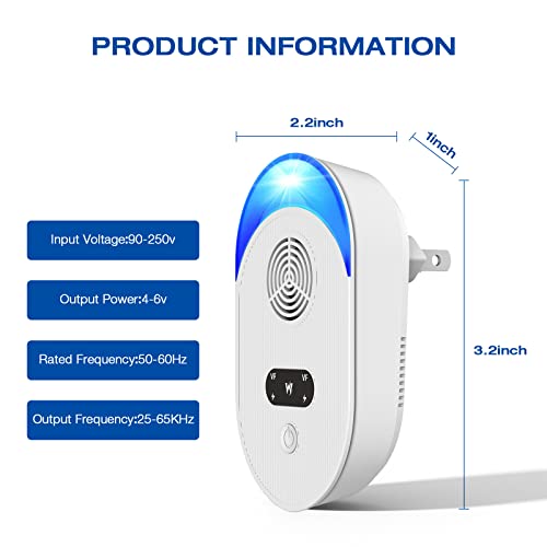 Ultrasonic Pest Repeller, Indoor Ultrasonic Repellent For Roach, Rodent, Mouse, Bugs, Mosquito, Spider, Mice, Electronic Plug In Pest Control, 6 Packs #TOP6