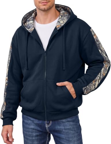 JMIERR Men's Hooded Pullover Sweatshirt, L, Navy Blue