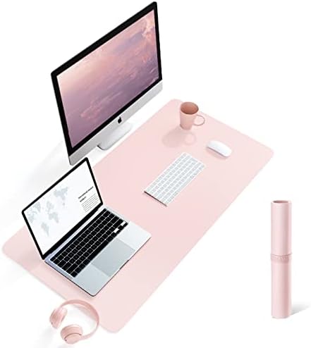Non-Slip Desk Pad, Waterproof PVC Leather Desk Table Protector, Ultra Thin Large Mouse Pad, Easy Clean Laptop Desk Writing Mat for Office Work/Decor/Home (Light Blue, 80 x 40 cm)