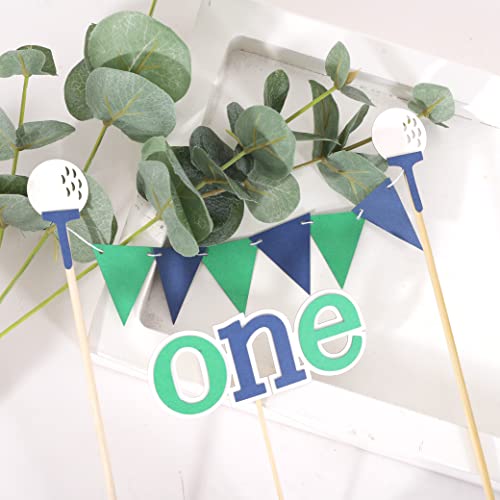 Golf First Birthday Cake Topper - 1St Birthday Cake Topper, Golf Themed First Birthday Party, Golf Tee Decor, One Cake Bunting, Boy 1St Birthday Party Supplies (Golf First Birthday Cake Topper) #TOP5