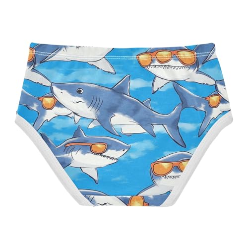 Wusikd Sharks Orange Girls' Underwear Cotton Sunglasses Girls Briefs Soft Toddler Underwear 2T2