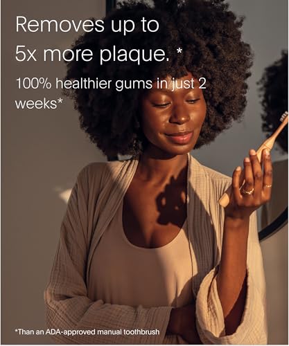 Image of SURI Recyclable Plant-Based, Electric Toothbrush Heads - Long Lasting Replacement Heads | Compatible Only Sonic Electric Toothbrush - Sunset Bloom, Pack of 3