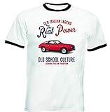  TEESANDENGINES Herren T-Shirt Lancia Fulvia Sport 1600 Zagato 1973 Italian Black Ringer Gr. XXL, weiß