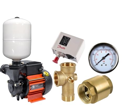 Image of Kirloskar Jalraj 0.5 HP Water Pump with Pressure Boosting 24 Liter Tank (Available in Multicolour) with NRV, 5 Way Connector, Pressure Gauge, Pressure Switch (Single Phase)