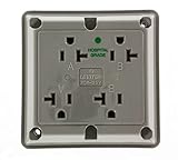 Leviton 20 Amp, 125 Volt, Industrial Series Extra Heavy Duty Hospital Grade, 4-In-1 Receptacle, Straight Blade, Grounding, 21254-HGY, Gray
