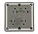 Leviton 21254-HGY 20 Amp, 125 Volt, Industrial Series Extra Heavy Duty Hospital Grade, 4-In-1 Receptacle, Straight Blade, Grounding, Grounding, Gray