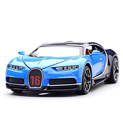 Image of DEUSON ECOM 1:32 Chiron Toy Car for Kids Diecast Metal Cars Light Sound Pull Back Openable Door Toy Cars, Black